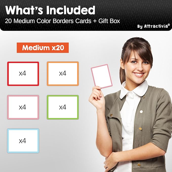 Attractivia Dry Erase Magnetic Labels 3.7 x 2.8 in, Color Borders, Medium Dry - Image 7