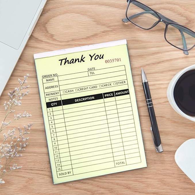 Receipt Book with Cardboard 2-Part Carbonless, Order Forms - Image 5