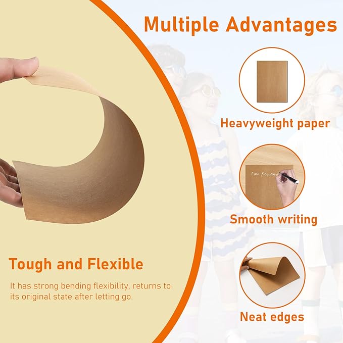 Guakicae 150 Sheets Brown Cardstock 5 x 7 Kraft Paper, 300gsm/110lb Heavyweight - Image 3