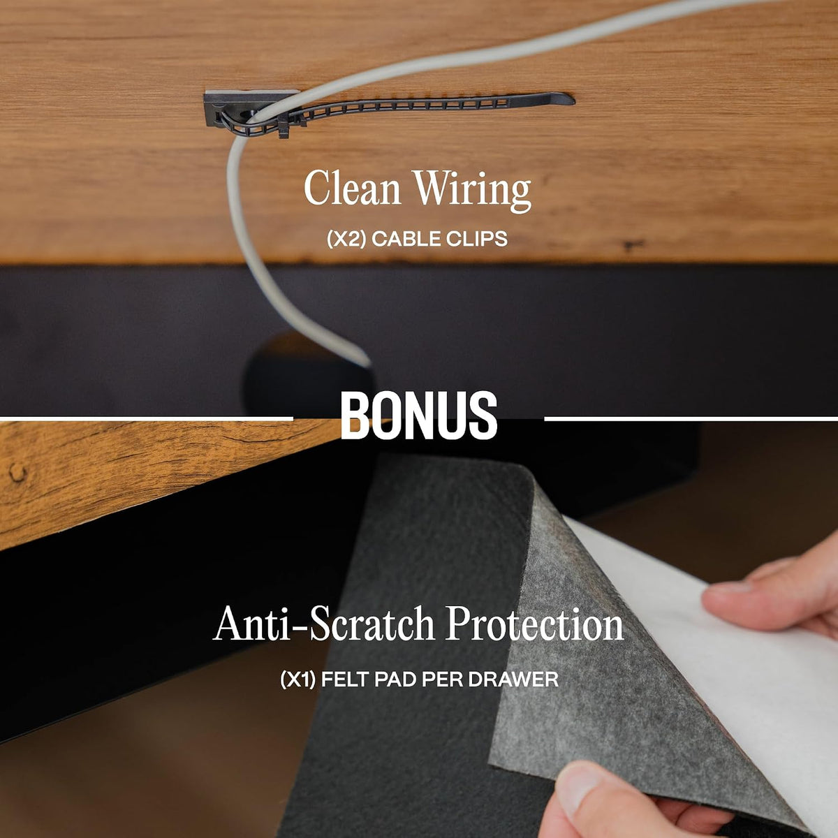 Under Desk Drawer Slide-Out – Lockable Metal Storage Drawers with Cable Manag...