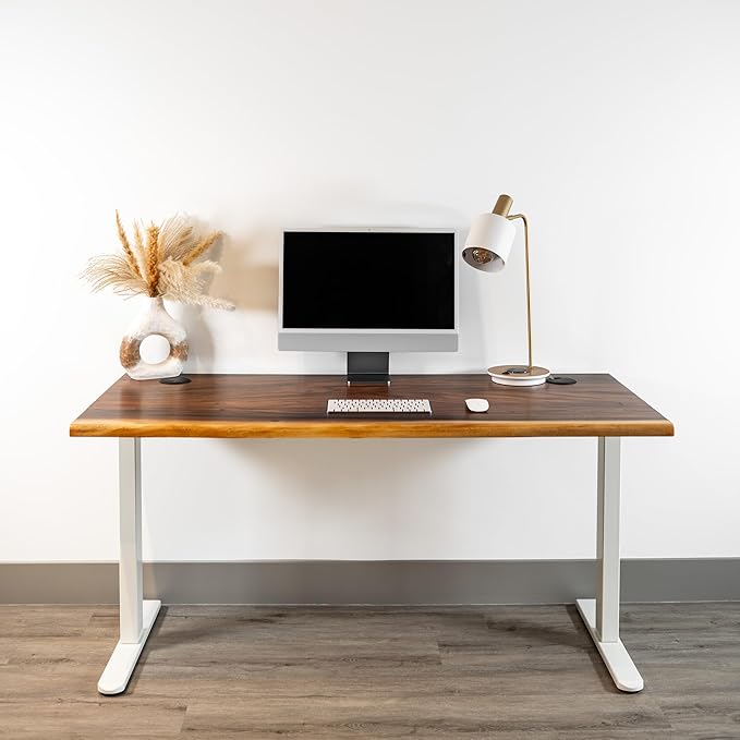 Standing Desk – Walnut Solid Wood Desk, Natural Live Edge, Adjustable Height - Image 9
