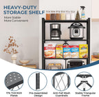 5-tier folding metal storage rack - 63" heavy-duty, side view
