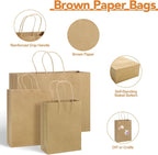 woric 120 PCS Brown Paper Bags - Image 3