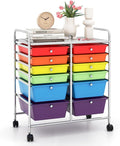 LDAILY 12 Drawer Rolling Storage Cart, Craft Cart Organizer on Wheels w/Metal by LDAILY