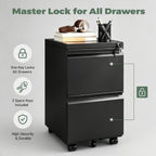 guizeeopo 2 drawer locking file cabinet, fully assembled on a desk or shelf