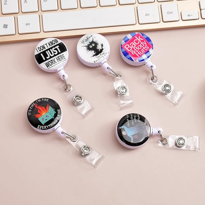 5pcs Badge Reels Holder Retractable - Image 4