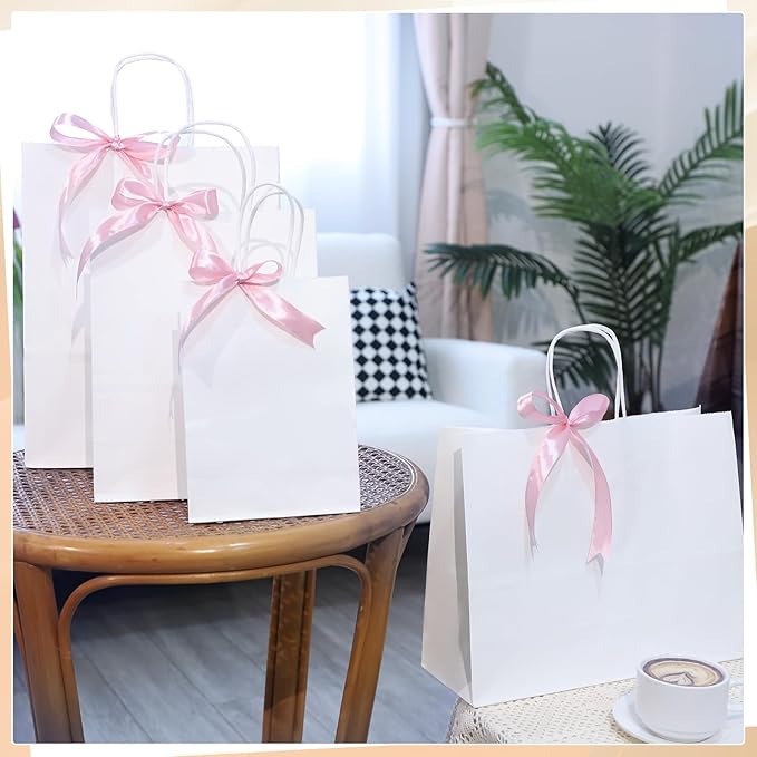 woric 120 PCS White Gift Bags - Image 4