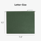 Smead Hanging File Folder, 1/5-Cut Adjustable Tab, Letter Size, Standard Green - Image 2
