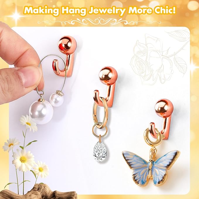GOOLADA 315Pcs 5 Style Rose Gold Push Pins, Metal Push Pin Hooks, Push Pin Clips - Image 4