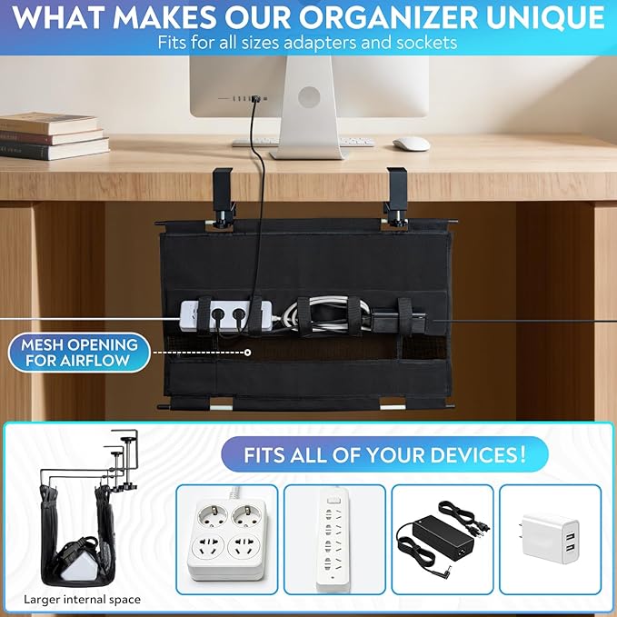 Under Desk Cable Organizer - Image 2