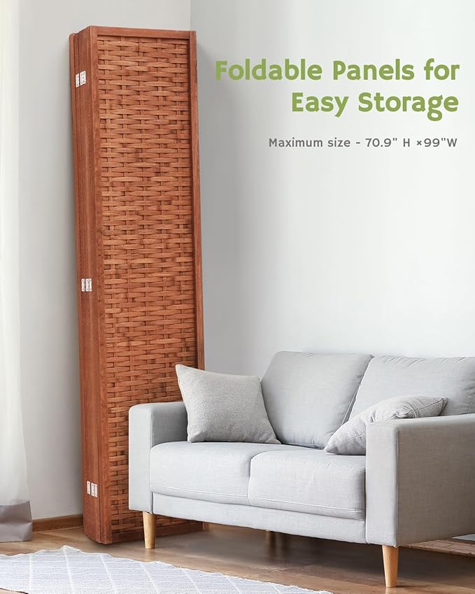 JOSTYLE 6ft Folding Privacy Screens 5-Panel Freestanding Room Dividers - Image 5