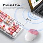 MOFII Wireless Keyboard and Mouse Combo, 2.4GHz Retro Full-Size Wireless - Image 2