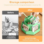 Pencil Pen Holder for Desk, 9 Slots 360 Degree Rotating Desk Organizers - Image 3