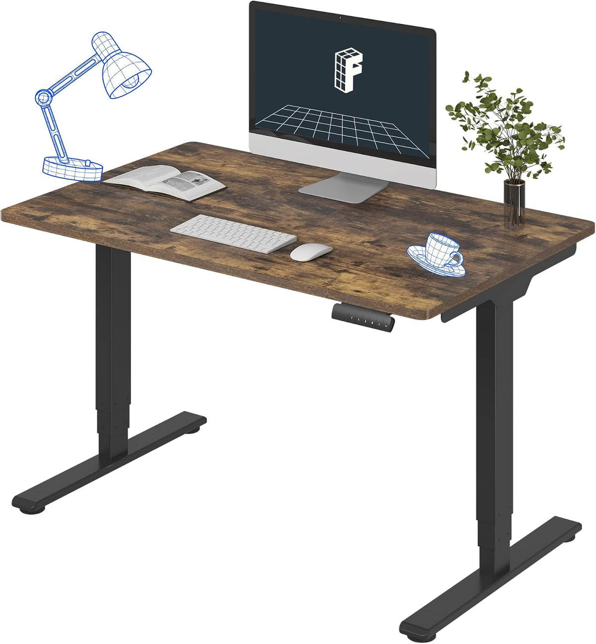 FlexiSpot E6 3-Stage Dual Motor Electric Standing Desk 48 x 30 Sit Stand Up Desk