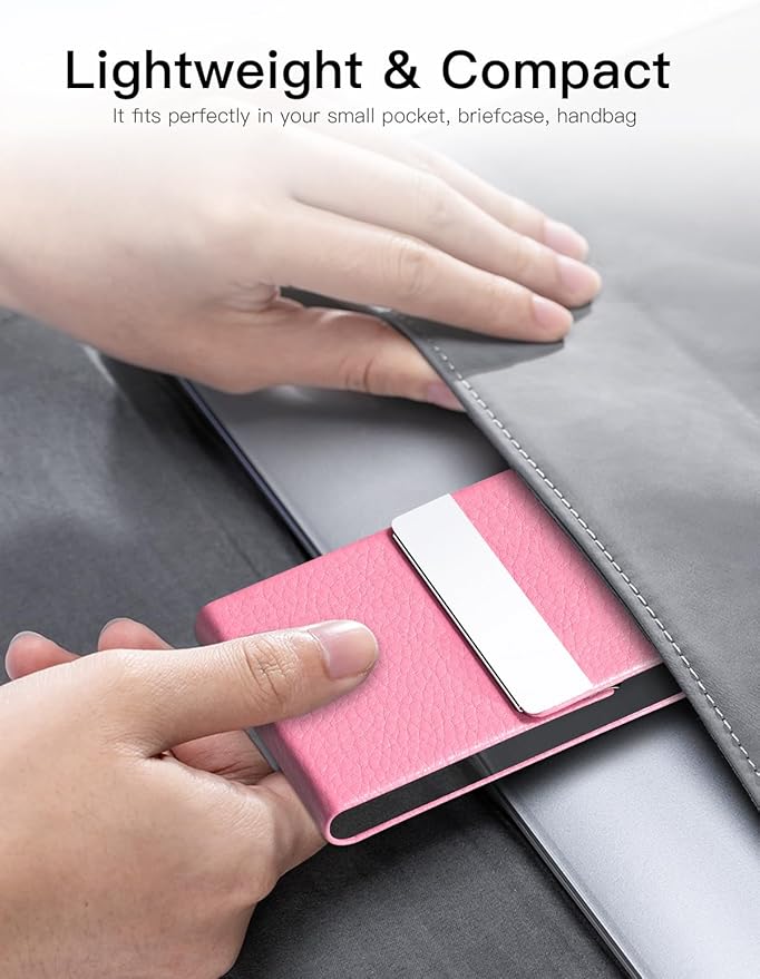 Padike Professional Business Card Holder PU Leather Business Card Case Name - Image 6