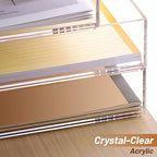 SANRUI Acrylic Stackable Letter Tray Clear Desk Paper Organizer 4-Tier Desk - Image 7