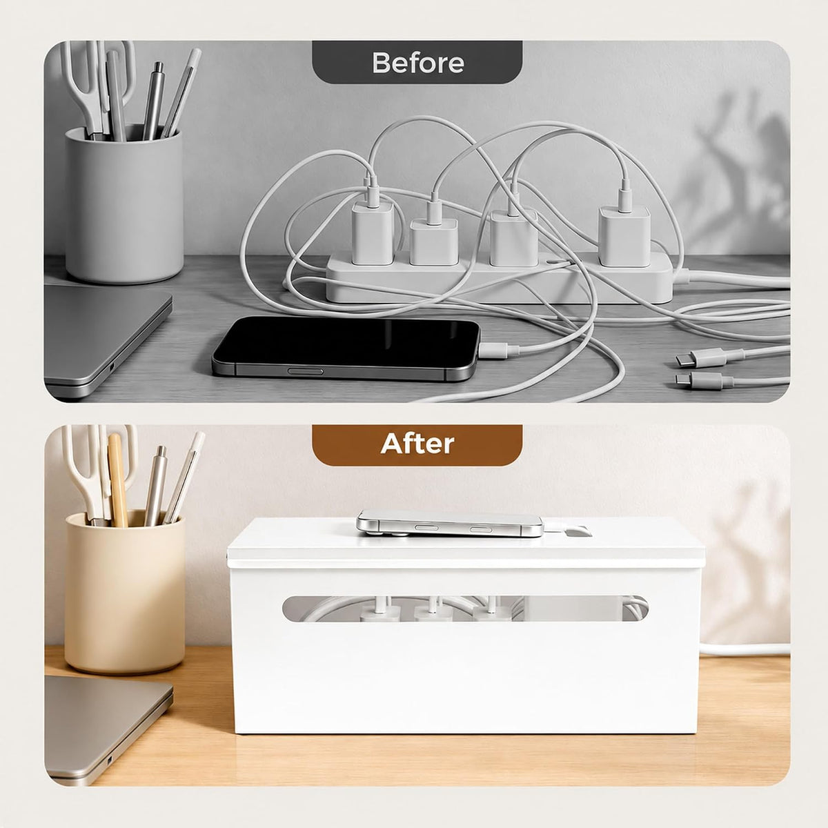 Metal Large Cable Management Box Cord Hider Wire Organizer Boxes
