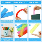 Zonon 100 Pcs 6 Inch Rulers Bulk Plastic Flexible Small Straight Rulers - Image 5