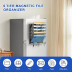 samstar Magnetic Wall File Holder, 6-Tier Hanging Wall File Organizer Wall - Image 2