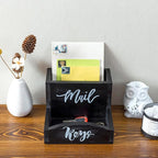 MyGift Urban Modern Mail Holder and Key Organizer Tray in Black Stained Solid - Image 3