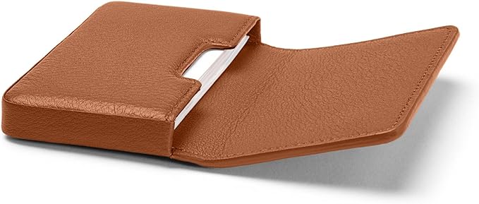 Leatherology Cognac Business Card Case, Magnetic Closure ID Holder, Full Grain - Image 2