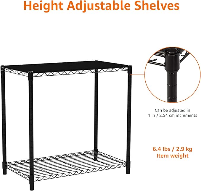 Amazon Basics 2-Shelf Stackable Storage, 13.3" D x 23.2" W x 22.2" H - Image 6