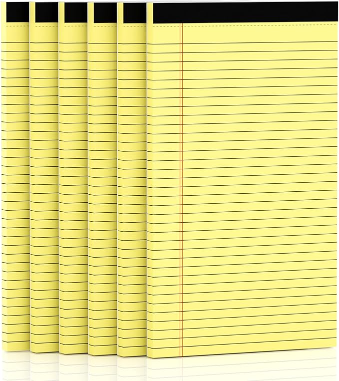 Roneky Yellow Legal Pads 8.5 x 14 Note Pads, 6 Pack 8.5 x 14 Notepads, Wide by NotePads