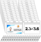 100 Pack Horizontal ID Badge Holder by ZheguiProfessionalSupplierofOfficeSolutions