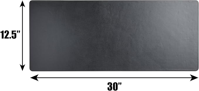 Black Leather 30" x 12.5" Keyboard/Mouse Desk Mat - Image 8