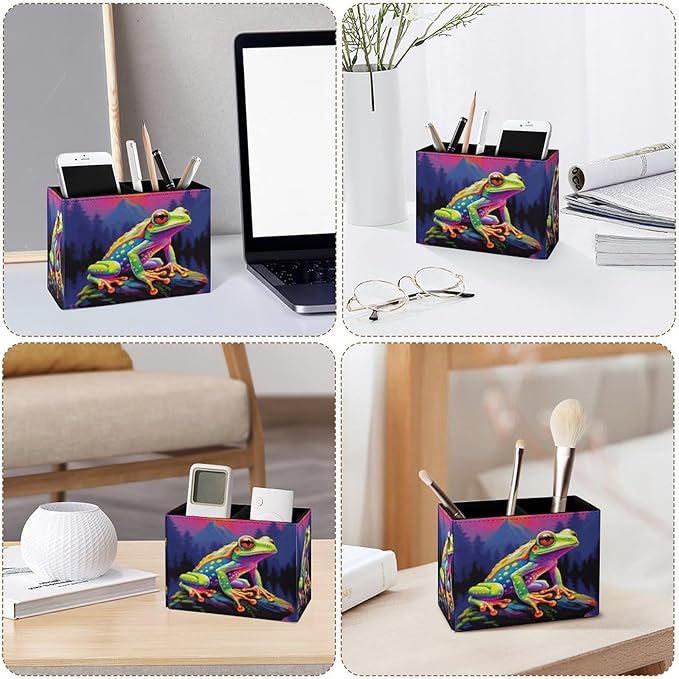 Famame Colorful Frog on Stone Pencil Holder - Image 4