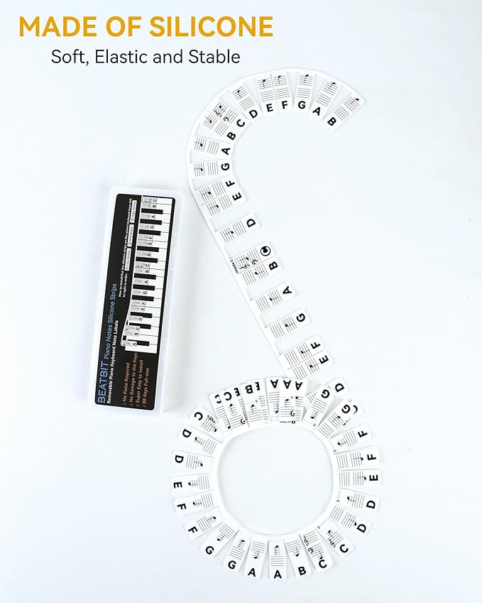 BEATBIT Piano Notes Guide for Beginner, Removable Piano Keyboard Note Labels - Image 4