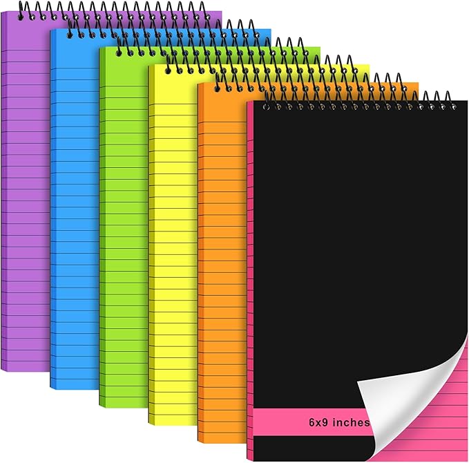 Resurhang 6 Pcs Legal Pad Top Spiral Bound Notebook 70 Sheets Double Sided by Resurhang