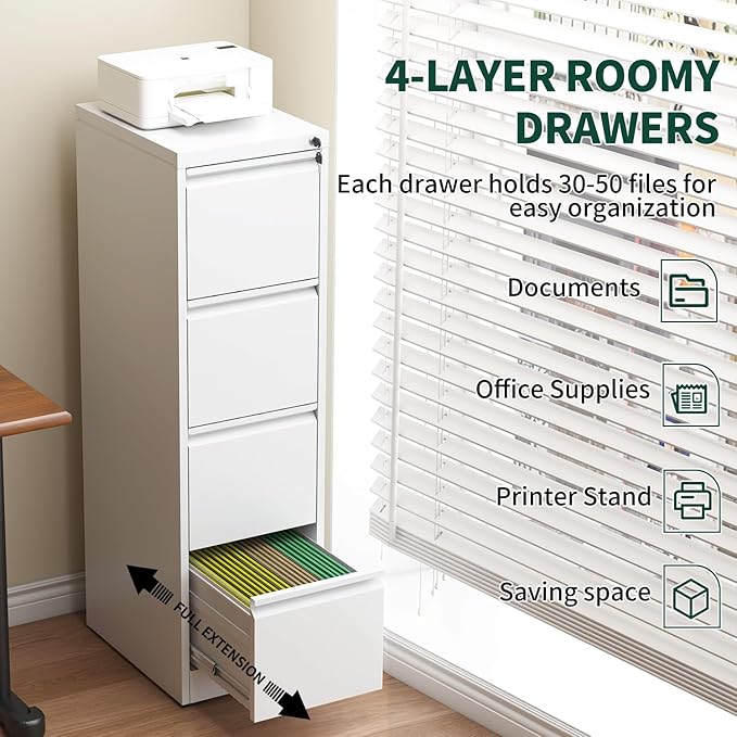 Yukimo 4 Drawer File Cabinet - Image 4