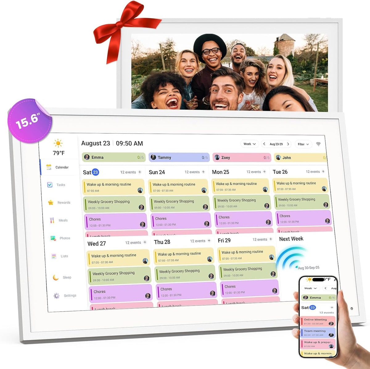 15.6" Digital Calendar Family Electronic Calendar & Chore Chart,Wall...