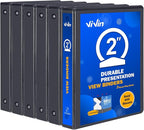 3 Ring Binder 2 Inch, ViVin Sturdy 2"-Round Ring Binder by ViVin