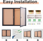 48x36 Inch Lockable Enclosed Bulletin Board, Weather-Resistant Outdoor - Image 4