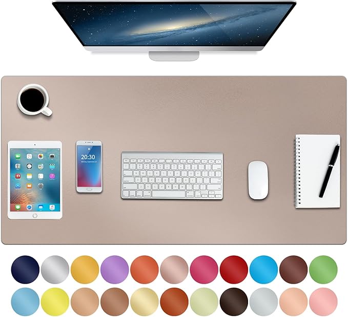 Boutilon Leather Desk Pad Protector, Non-Slip Mouse Pad, Laptop Desk Pad by Boutilon