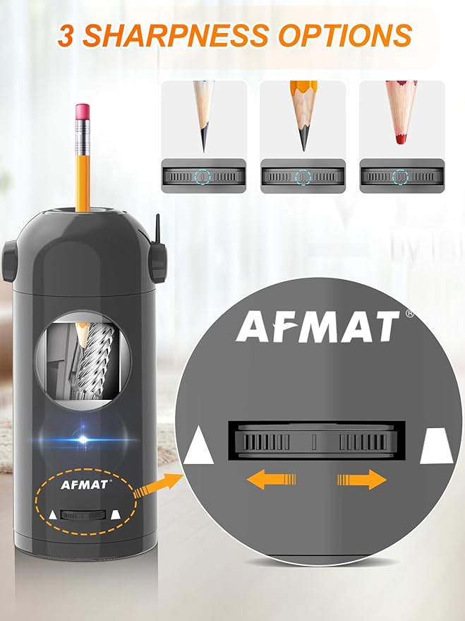 AFMAT Electric Pencil Sharpener, Fully Automatic Pencil Sharpener - Image 3