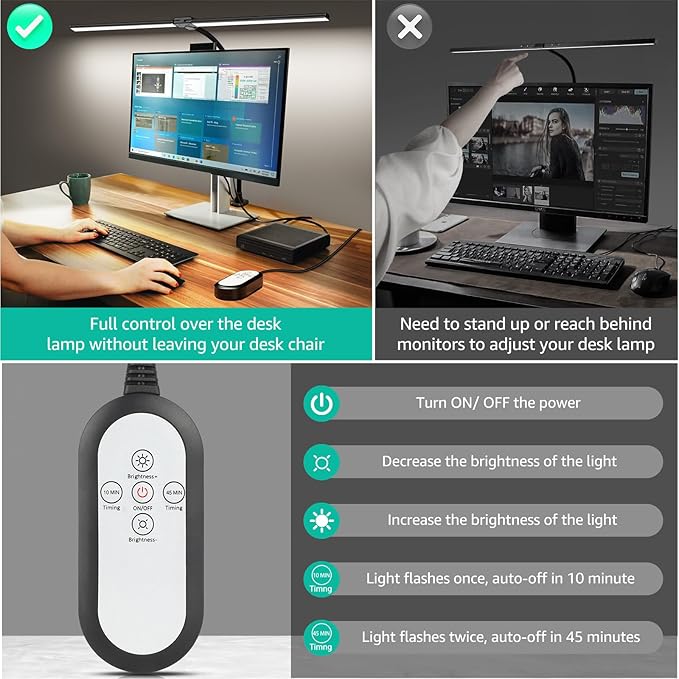 ShineTech LED Desk Lamp for Home Office, 4000K Neutral White Double Head - Image 7