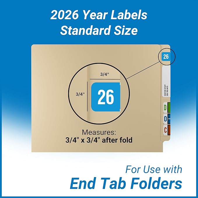 2026 Year Labels, Doctor Stuff 2026 Chart Stickers, Light Blue/White Color Coded - Image 3