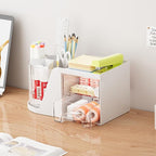 Marbrasse Desk Organizer with 2 Drawer, 360°Rotating Pen Holder, Desk - Image 4