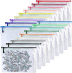Oaimyy-18 PCS-6" x 8" Inch -Mesh Zipper Pouch, Plastic Zip File Folders Puzzle - Image 4