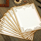 8 Pcs Vintage Letter Papers Set Printable Writing Paper Lined - Image 2