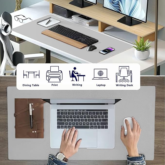 PU Leather Desk Pad Protector Gaming Mouse Pad Non Slip Desk Mat - Image 4
