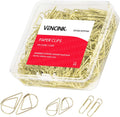 300 Pcs Cute Gold Teardrop Paper Clips Bulk Assorted Sizes