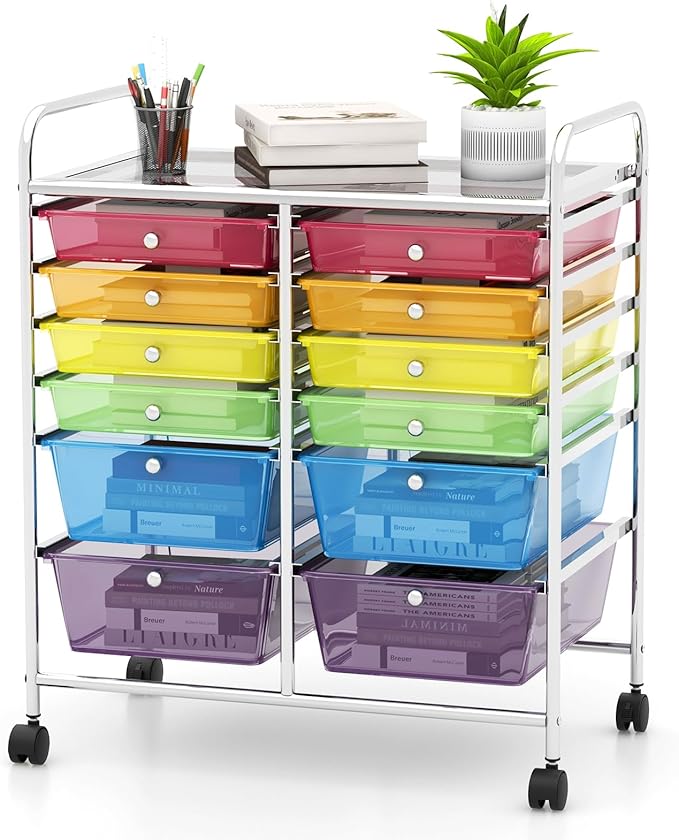 Happygrill 12-Drawer Rolling Storage Cart, Utility Cart by HAPPYGRILL