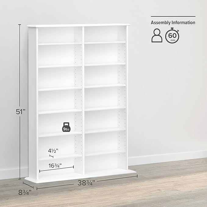 Prepac 2 Column Display Cabinet, 8.75" D x 38.75" W x 51" H - Image 3