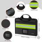 Fireproof Accordion Document Bag, Water-Resistant File Organizer, 12 Pockets 2200F, with Reflective Strip, Fire Safe Storage for A4 Letter and Other Sizes Important Documents - Black