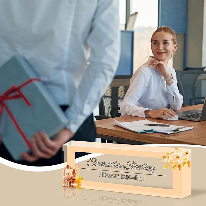 Personalized Name Plate for Desk, Custom Acrylic Desk Name Sign, Office - Image 6