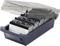 MaxGear Business Card Holder Desk, Large Plastic Business Card Organizer Box by MaxGear